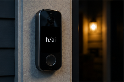 Doorbell camera display showing h/ai