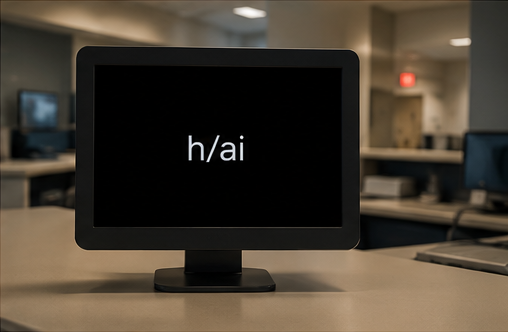 Nurse station display showing h/ai